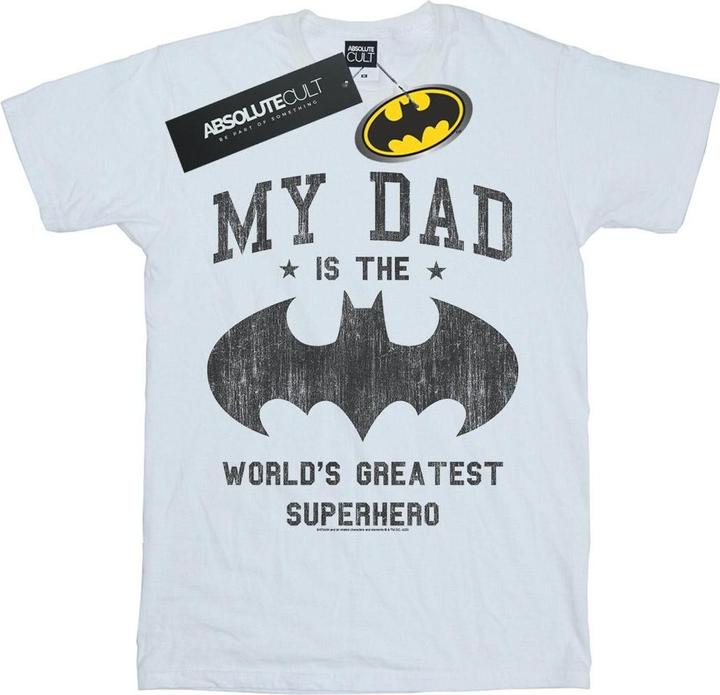 Actual product image Girls Batman My Dad Is A Superhero Cotton T-Shirt (104)