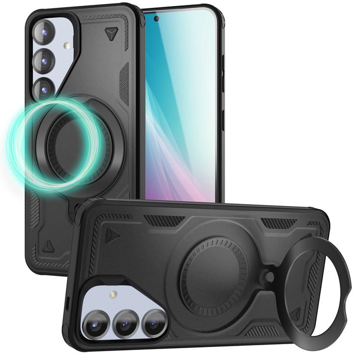 Produktbild Nalia Stormguard - Stossfeste Armor Ring Hülle für MagSafe - Military Kickstand Hardcase (Samsung Galaxy S25)
