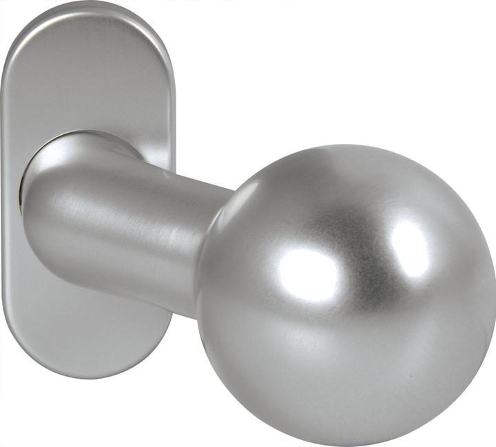 Ogro Knopfdrückerlochteil PREMIUM 8350 V FS/6620-mit Rosette,Alu silber eloxiert (Türgarnitur)