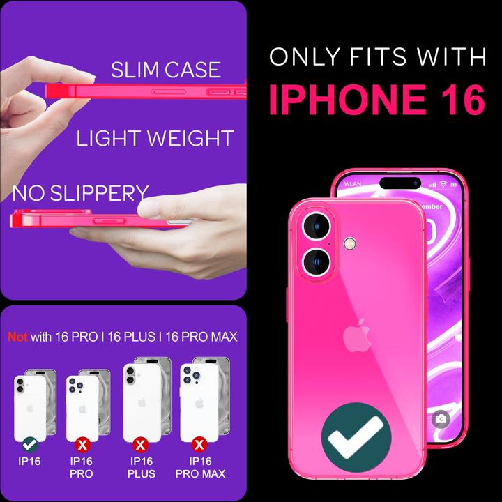 Actual product image Nalia Clear Transparent Neon Silicone Sleeve (Apple iPhone 16)