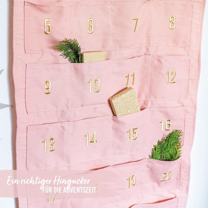 Image du produit Papierdrachen Tapisserie calendrier de l'Avent rose & or