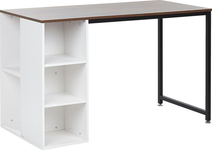 Immagine prodotto Beliani Scrivania bianca / legno scuro 120 x 60 cm DESE (120 x 60 x 75 cm)