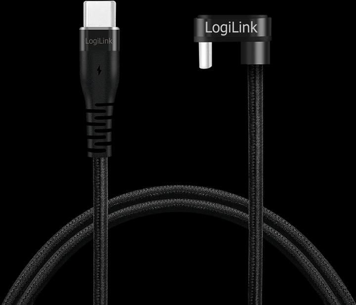 Produktbild LogiLink USB 2.0 Type-C-Kabel, C/M 180° zu USB-C/M, Alu, schwarz, 2 m (2 m, USB 2.0, 60 W)
