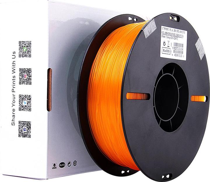 Immagine prodotto eSUN Filamento PLA Arancione Trasparente 1,75mm 1Kg (PLA, 1.75 mm, 1000 g, Arancia)
