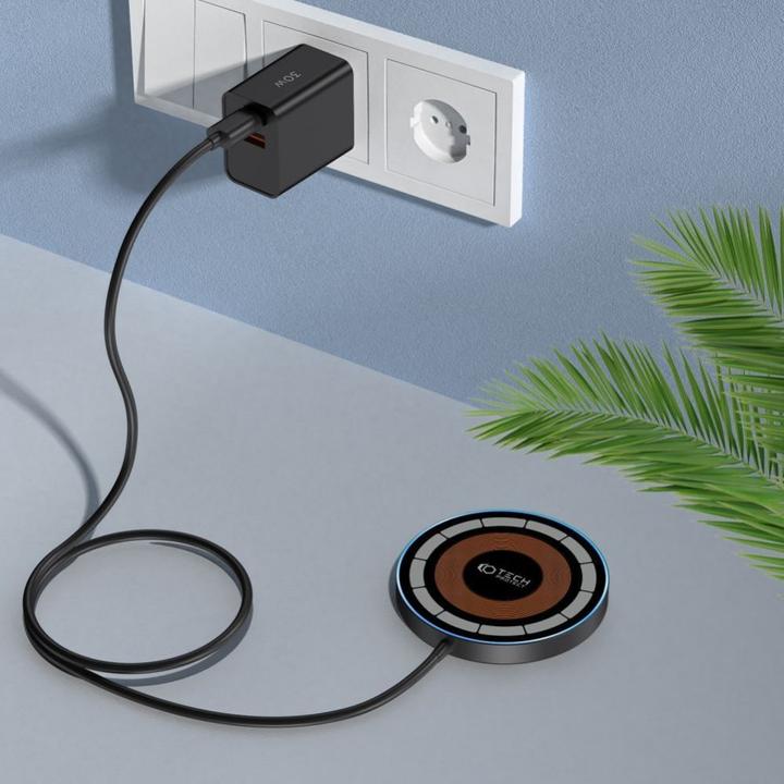 Produktbild Tech-Protect QI15W-A30 inductive charger with MagSafe with USB-C cable - black (15 W)