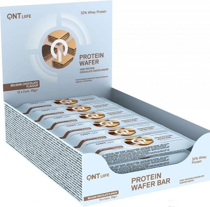 Actual product image QNT Wafer Bar (Belgian chocolate, 12 pcs., 35 g)