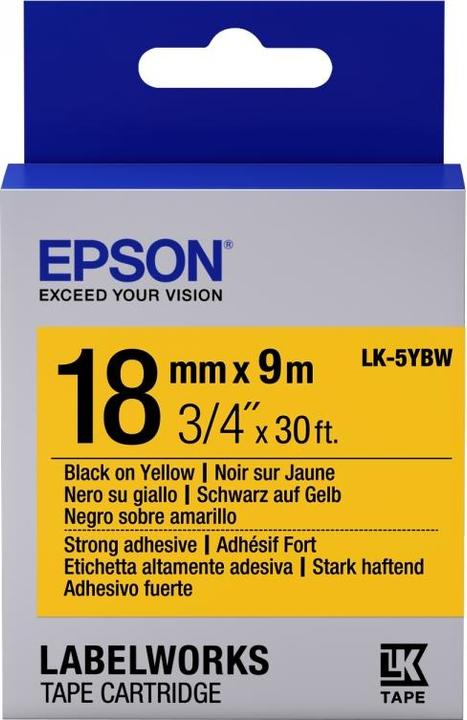 Energie-Label Epson Lk-5ybw (1.80 cm, Gelb, Schwarz)