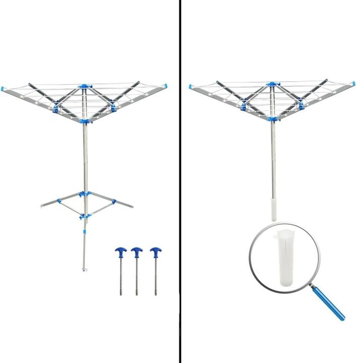 Produktbild ProPlus Wäschespinne mit Standfuss inkl. 3 Heringe (20 m)