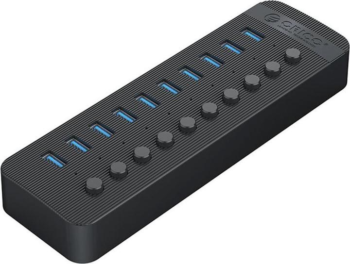 Actual product image Orico Converter CT2U3-10AB 10x USB-A 3.0 Hub with Switches - Black (USB-A, 10 Ports)