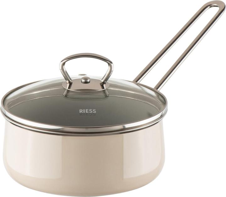 Productafbeelding Riess Steelpan met glazen deksel 16cm,1L (16 cm, Steelpan, Email)