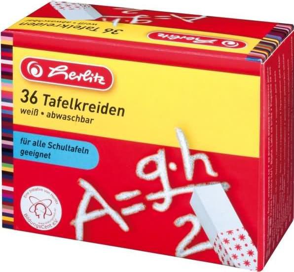 Immagine prodotto Herlitz Gesso per lavagna, bianco, confezione di cartone da 36 pezzi (Bianco, 36 x)
