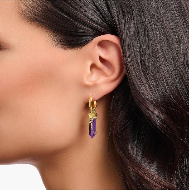Produktbild Thomas Sabo Creolen mit Anhänger aus imitiertem Amethyst vergoldet (925er Silber/Silber)