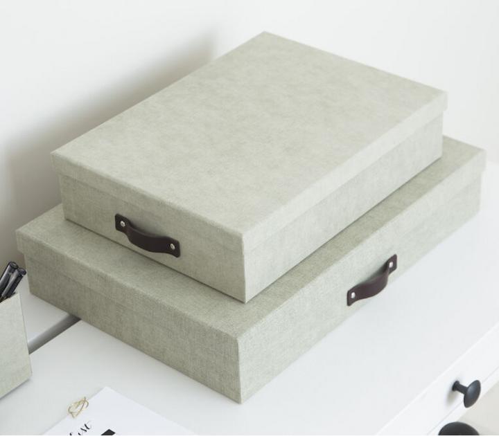 Actual product image Bigso Box linen cover Oskar Linen nature (26 x 35 x 8.5 cm)