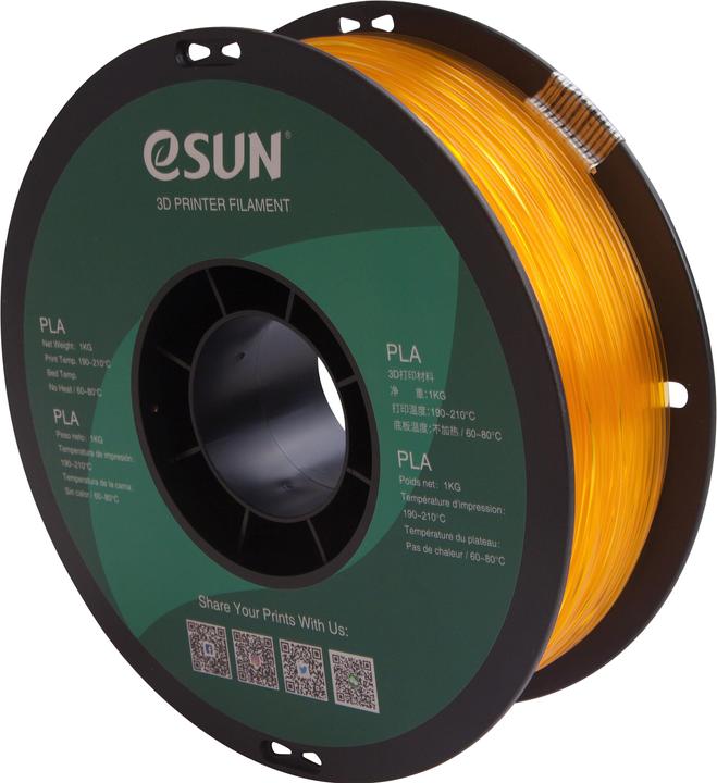 Immagine prodotto eSUN Filamento PLA Arancione Trasparente 1,75mm 1Kg (PLA, 1.75 mm, 1000 g, Arancia)