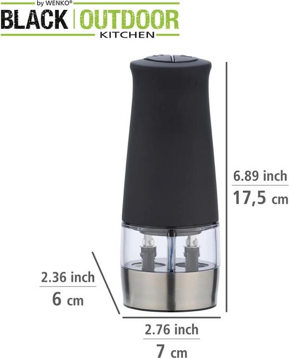 Image du produit Wenko Elektrische Mühle mit LED-Licht (Sel, Poivre)