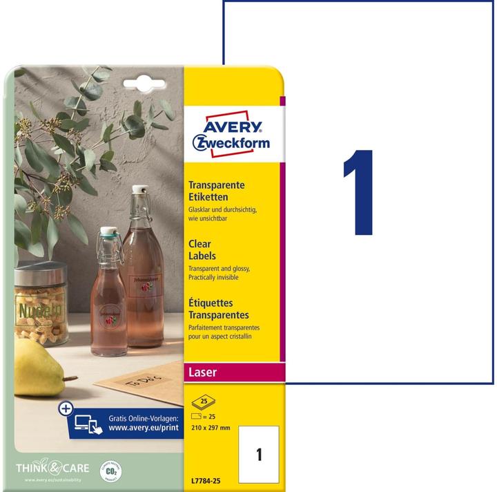 Produktbild Avery Kristallklare Etiketten