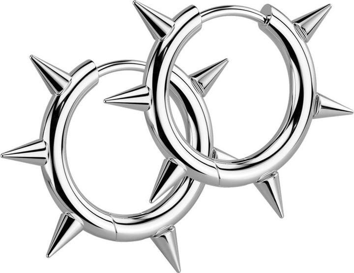 Produktbild Star Piercing Ohrring zum Klappen silber mit Cones (ohne Messing, Chirurgenstahl 316L)