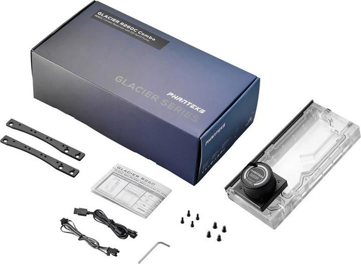 Produktbild Phanteks R260C Reservoir - transparente Acryl-Backplate, D5, DRGB-LED - Schwarz