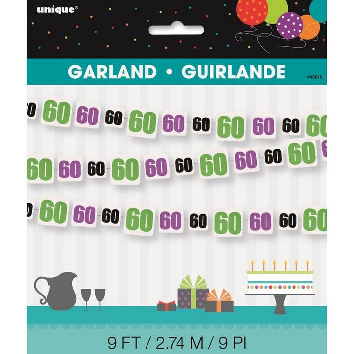 Produktbild Unique Party Girlande Cheer Papier 60. Geburtstag