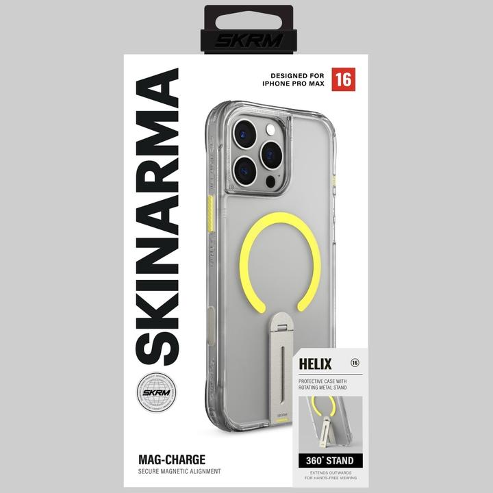 Produktbild Skinarma Case Helix for iPhone 16 Pro Max Magnetic Charging 360 Rotating Stand transparent (Apple iPhone 16 Pro Max)