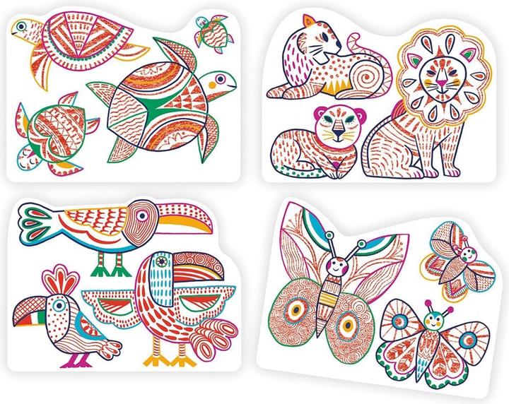 Actual product image Djeco Colouring pictures hidden colours wilderness family
