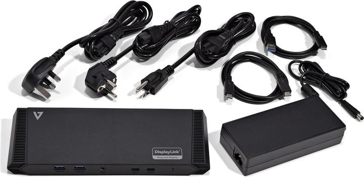 Actual product image V7 USB-C 3-Display Docking Station (USB-C, 7 Ports)