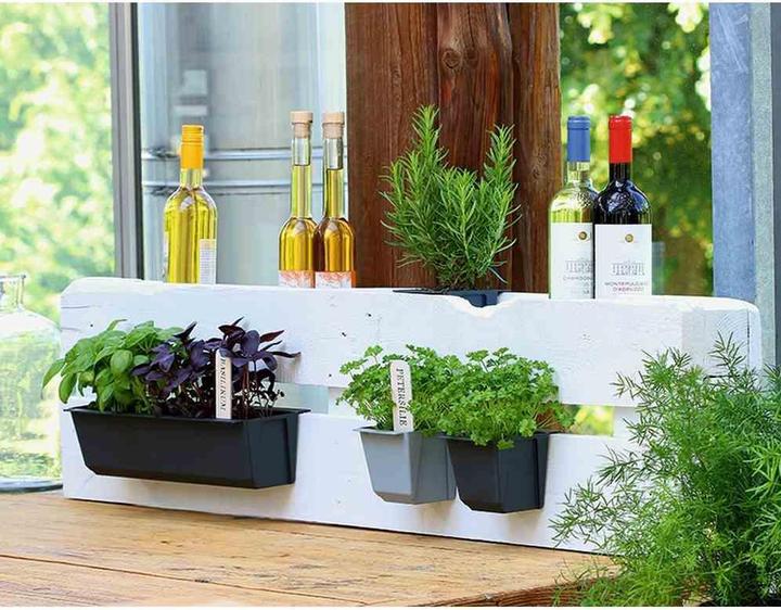 Actual product image Geli Easy planter, 10x10x10 cm, plastic in concrete (95 cm)