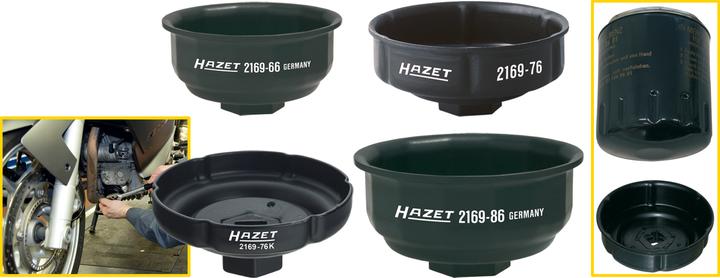 Image du produit HAZET Clé pour filtres à huile 2169-76 ∙ Carré creux 12,5 mm (1/2 pouce) ∙ Profil à rainures ∙ 85 m…
