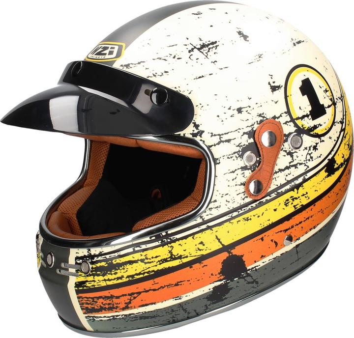 Image du produit NZI Helmets NZI FLAT TRACK DIRT matt weiss-gelb-braun XL (60 - 62 cm, XL)