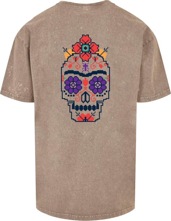 Actual product image Merchcode Frida Kahlo - Pixels viva la vida Acid Washed Heavy Oversize Tee - 118139 (L)