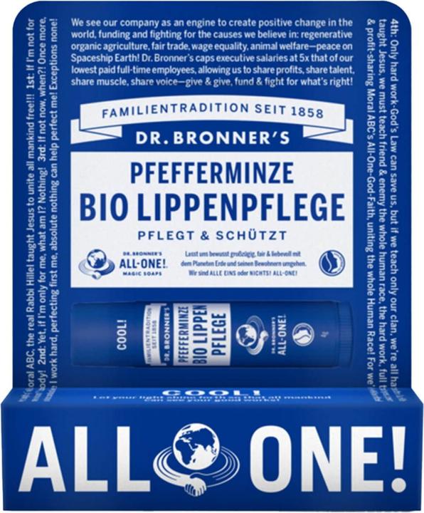 Immagine prodotto Dr. Bronner's Balsamo per labbra alla menta piperita (Balsamo, 4 ml)