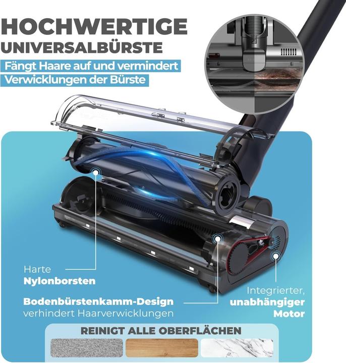 Immagine prodotto KLAMER Aspirapolvere senza fili, aspirapolvere senza fili da 500 Watt, aspirapolvere portatile flessibile
