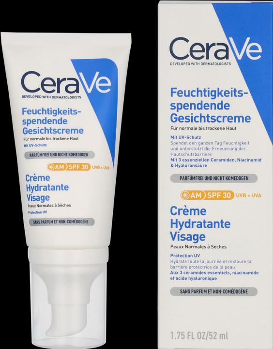 Energie-Label CeraVe Feuchtigkeitsspendende Gesichtscreme SPF30, 52 ml (52 ml, SPF 30)