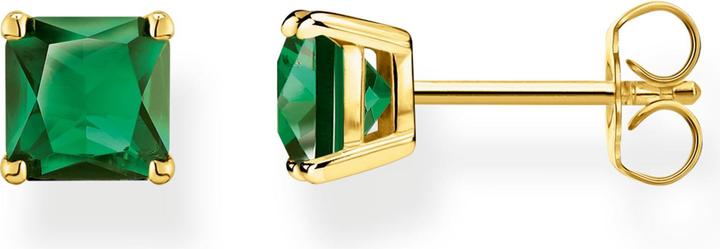 Produktbild Thomas Sabo Ohrstecker grüner Stein gold (925er Silber, 750 Gelbgold Vergoldung)