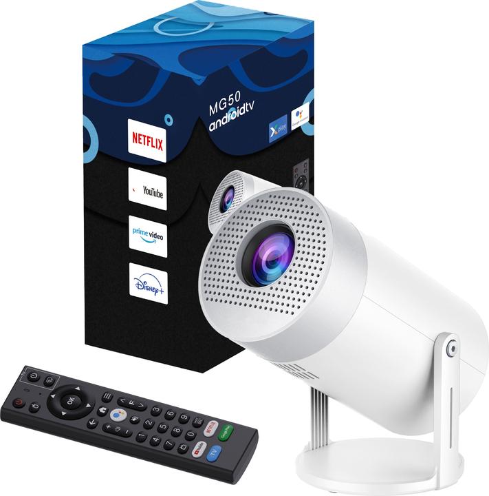 Produktbild PhoneLook Projektor Multimedia HG50 LED HD Beamer Heimkino mit Screen Mirroring (Android 12, WiFi 6) (HD, 300 lm)