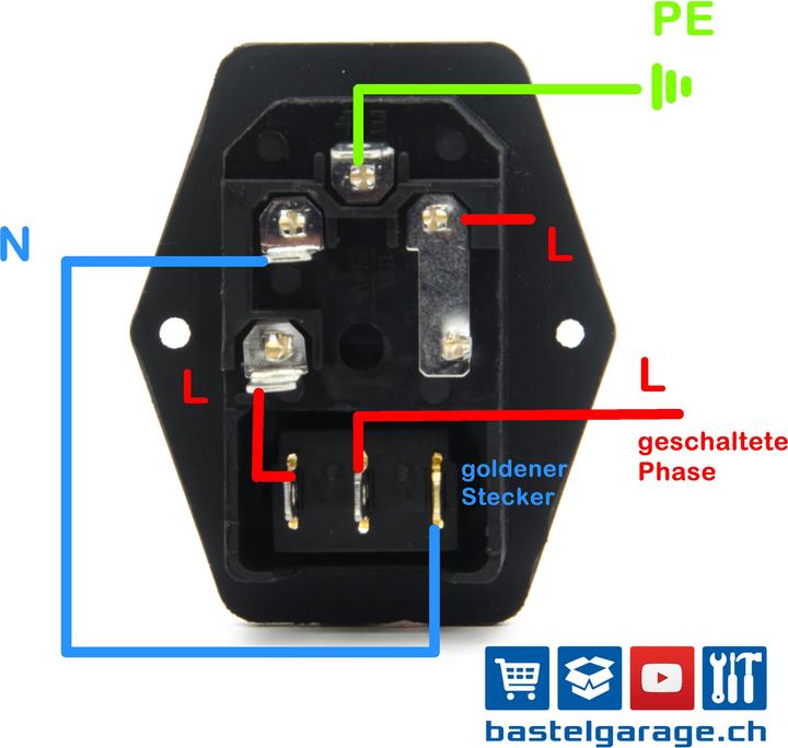 Image du produit Purecrea IEC320 C14 prise d'appareil froid / fiche encastrable
