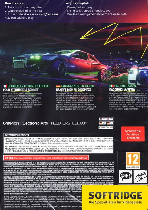 Image du produit EA Games Need for Speed Unbound (PC, Multilingue)