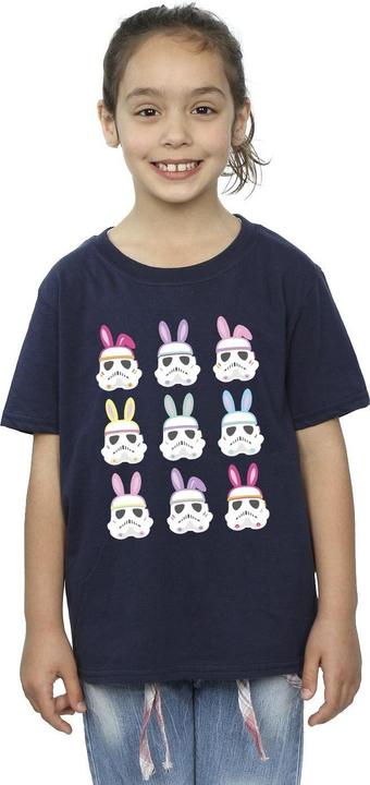 Actual product image Star Wars Girls Stormtrooper Easter Bunnies Cotton T-Shirt (152, 158)