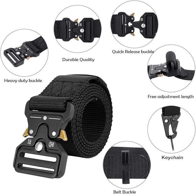 Produktbild Swissdetector Verstellbarer taktischer Gürtel - Militärstil - Quick Release - Schwarz