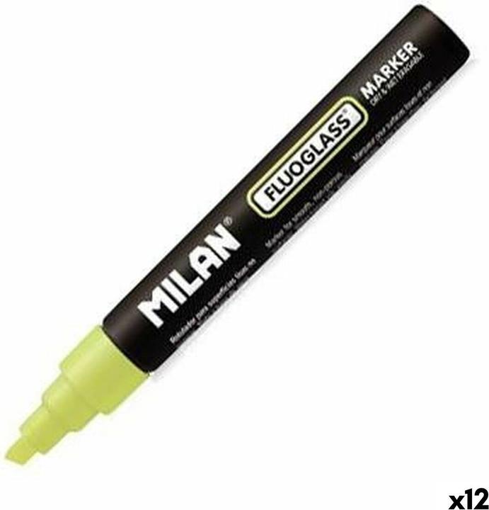 Image du produit Feutres Fluoglass Jaune (12 pièces) Effaçables (Jaune, 12 x)