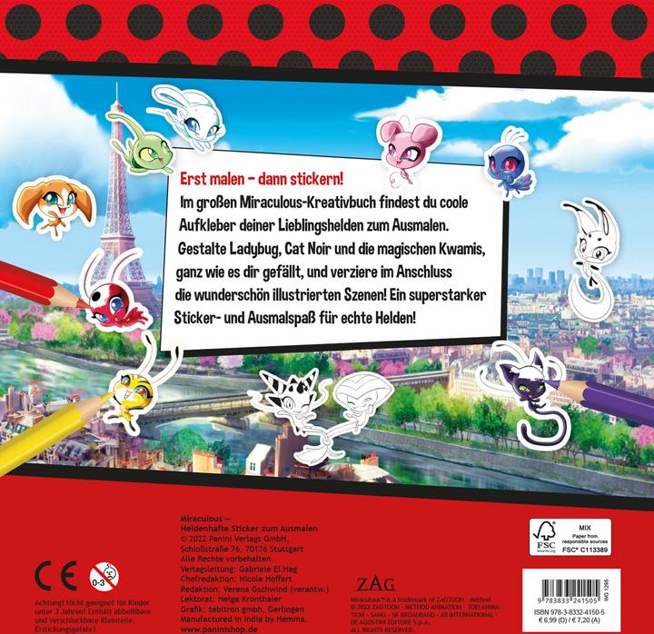 Immagine prodotto Panini Miraculous: adesivi eroici da colorare