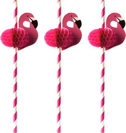 Papstar Papiertrinkhalm "Flamingo" (50 x)
