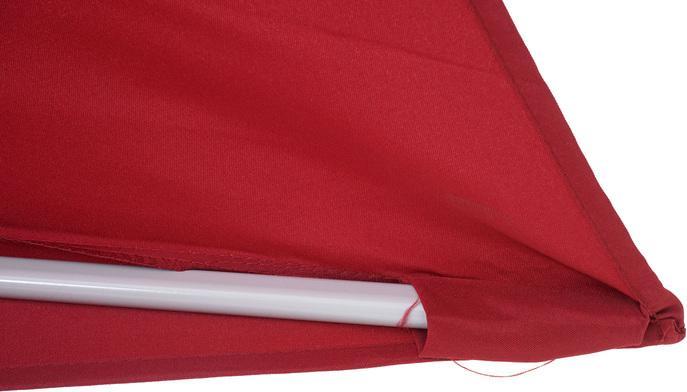 Produktbild Swisshandel24 Sonnenschirm halbrund, Halbschirm Balkonschirm, UV 50+ Polyester/Alu 3kg, 300cm bordeaux ohne Stände (2.85 m)