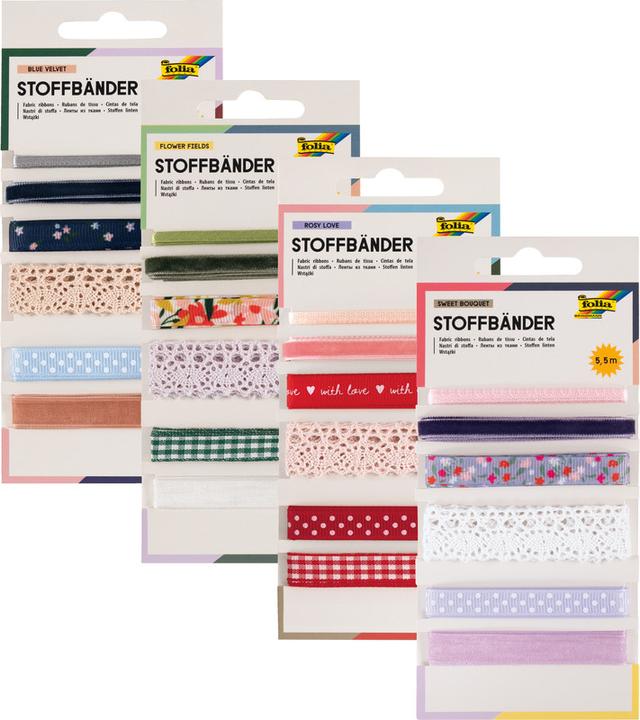 Actual product image Folia Fabric ribbons mix