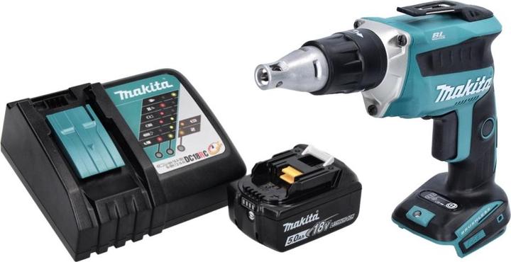 Actual product image Makita DFS 452 RT1 cordless screwdriver 18 V Brushless + 1x battery 5.0 Ah + charger (Rechargeable battery operated)