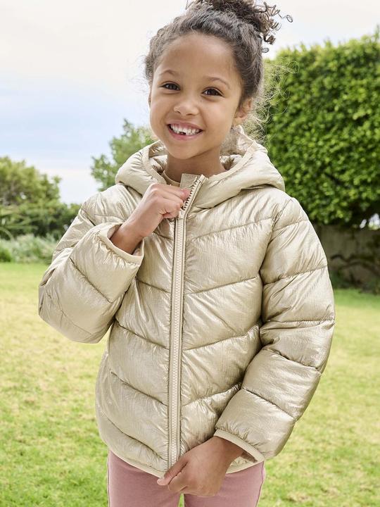 Produktbild Vertbaudet Glänzende Mädchen Light-Steppjacke mit Kapuze, Recycling-Polyester (122)