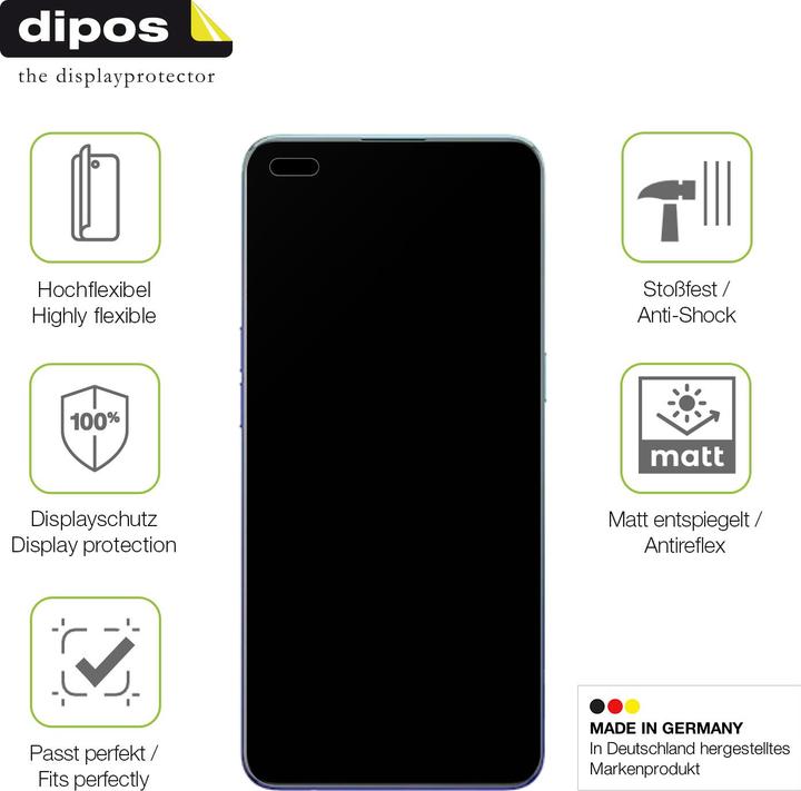 Immagine prodotto Dipos Full-Cover Pellicola Protettiva opaco (1 Pezzo/i, Oppo Reno 3 Pro)