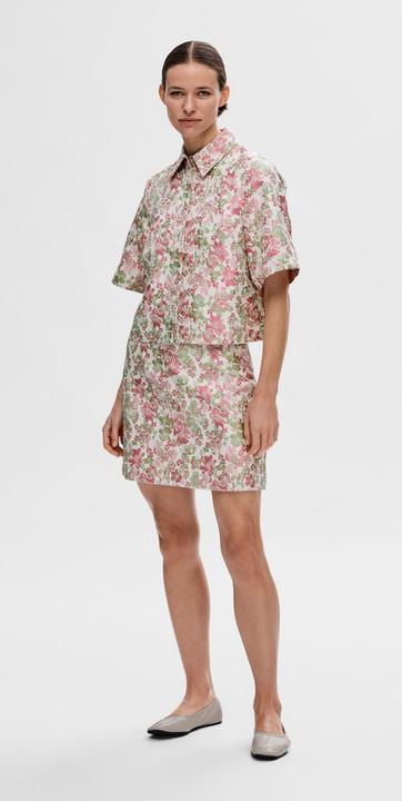 Actual product image Selected Femme Floral jacquard short sleeve shirt (36)