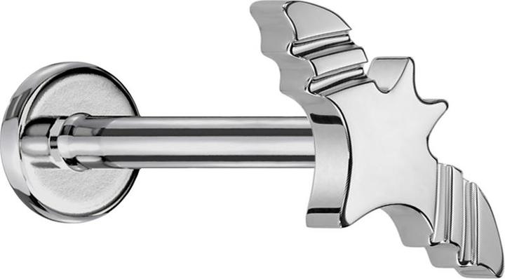 Produktbild Star Piercing Micro Labret Innengewinde silber Basic Fledermaus silber (Titan G23, ohne Messing)