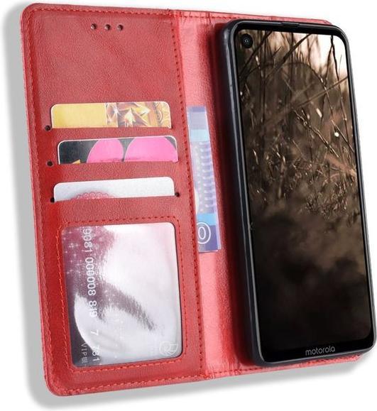 Produktbild MU Style Vintage Style Leder Bookcover Hülle (Motorola One Vision)